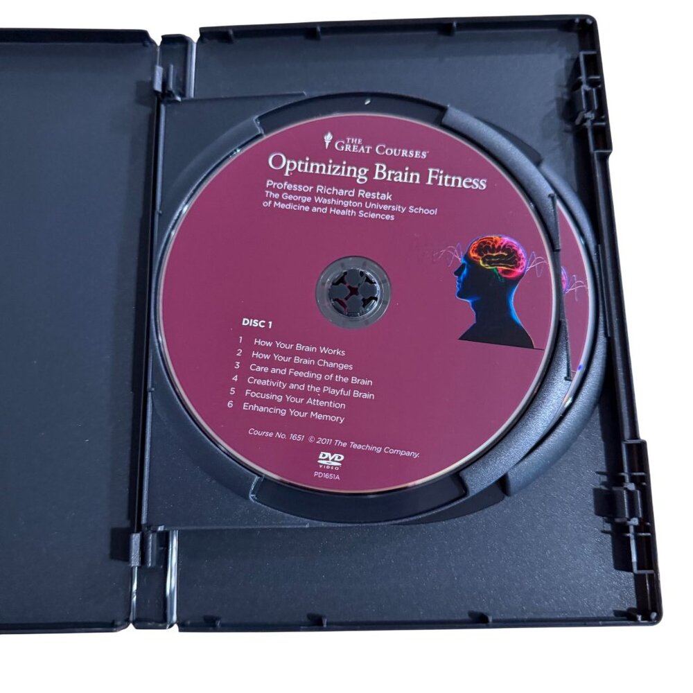 Great Courses Optimizing Brain Fitness Richard Restak DVD Guidebook Complete Set - Picture 3 of 4